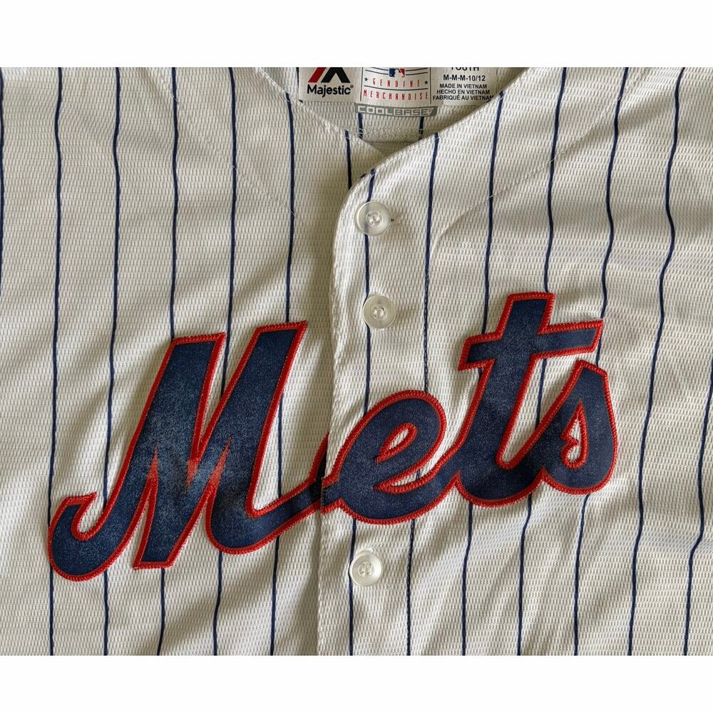 Classic NY Mets Boys Pinstripe BLANK Youth Jersey Size Medium 10-12 - Picture 3 of 5